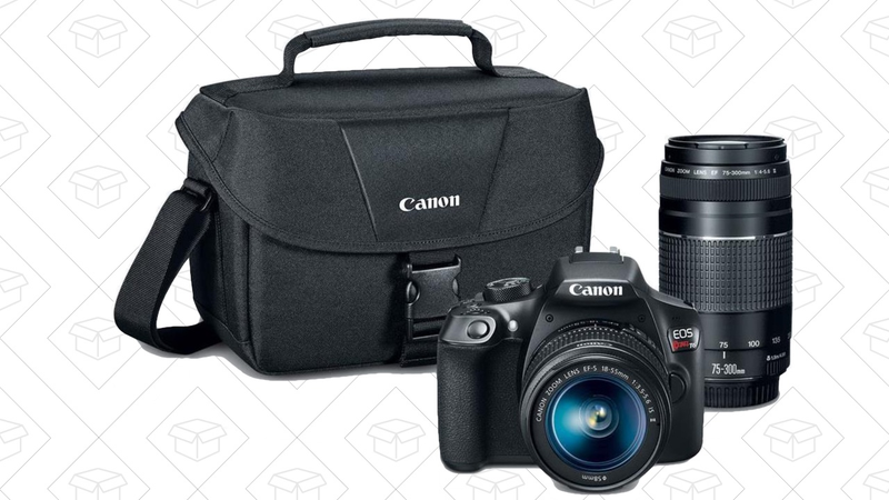Canon EOS T6 2-Lens Bundle + Photo Printer, $350 after promo code SDWPPI2017 and $350 mail-in rebate.